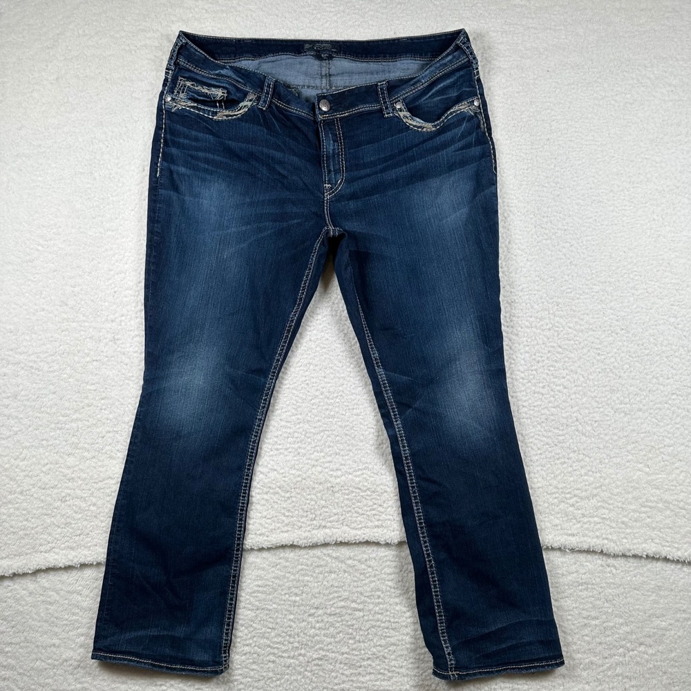 Silver Jeans Co Suki Jeans Womens 24x33 Mid Rise Bootcut Dark Wash Blue Cowgirl